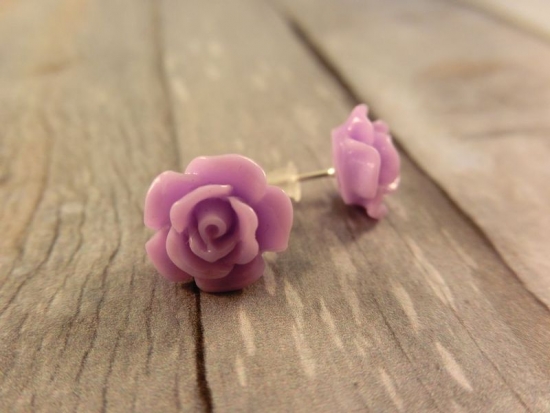 Cabochon Blumen Ohrstecker Blüte Rose